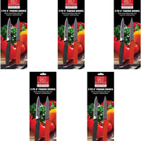 Omcan - Retail-Ready 4" Straight Paring Knife and 4" Wave Paring Knife, Pack of 5 - 21874