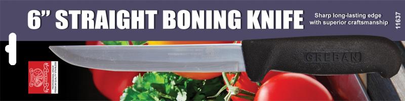 Omcan - Retail-Ready 6" Straight Boning Knife, Pack of 5 - 21876