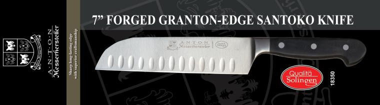 Omcan - Retail-Ready 7" Santoko Forged G-Edge Slicer, Pack of 3 - 21883