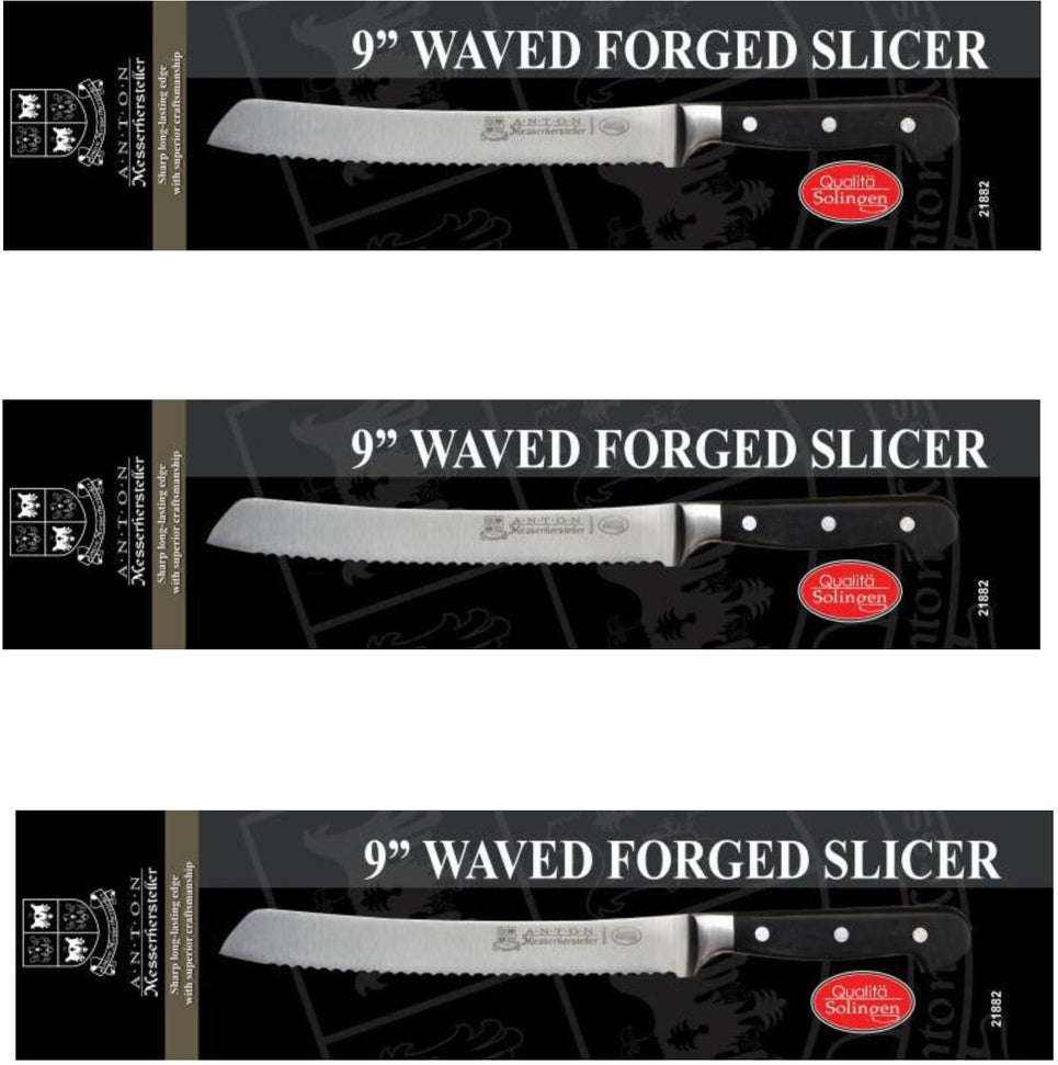 Omcan - Retail-Ready 9" Forged Wave Slicer, Pack of 3 - 21882