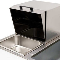 Omcan - Roll Top Cover with Handle for Stainless Steel Steam Table, Pack of 2 - 81124