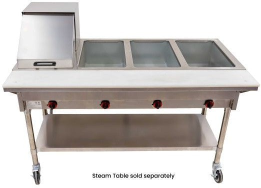 Omcan - Roll Top Cover with Handle for Stainless Steel Steam Table, Pack of 2 - 81124