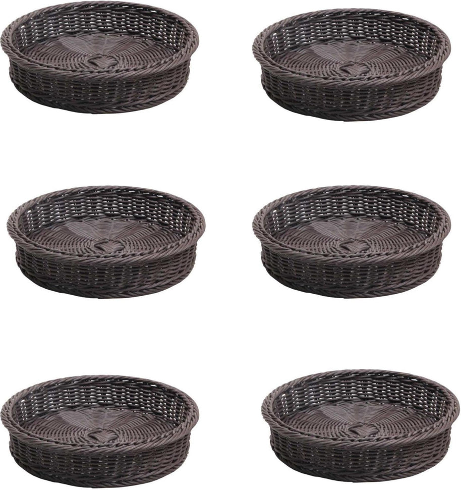 Omcan - Round Rattan Basket for 3-Tier Display Stand, Pack of 6 - 44295