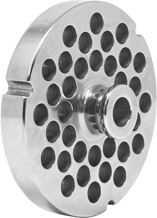 Omcan - Round Stainless Steel #32 Machine Plate With Hub 10mm (3/8″) With Three Notches, Pack of 2 - 23564