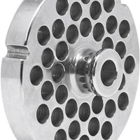 Omcan - Round Stainless Steel #32 Machine Plate With Hub 10mm (3/8″) With Three Notches, Pack of 2 - 23564