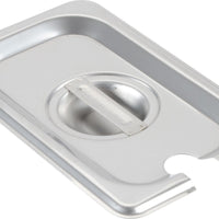Omcan - Slotted 1/6-Size Stainless Steel Steam Table Pan Cover, Pack of 50 - 80281