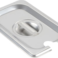 Omcan - Slotted 1/9-Size Stainless Steel Steam Table Pan Cover, Pack of 30 - 80285