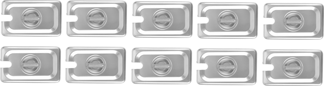 Omcan - Slotted Full Size Stainless Steel Steam Table Pan Cover, Pack of 10 - 80261