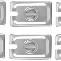 Omcan - Slotted Full Size Stainless Steel Steam Table Pan Cover, Pack of 10 - 80261