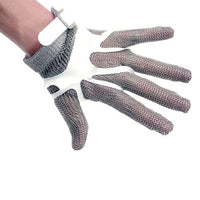 Omcan - Small Five Finger Stainless Steel Mesh Glove with White Silicone Strap - 44352