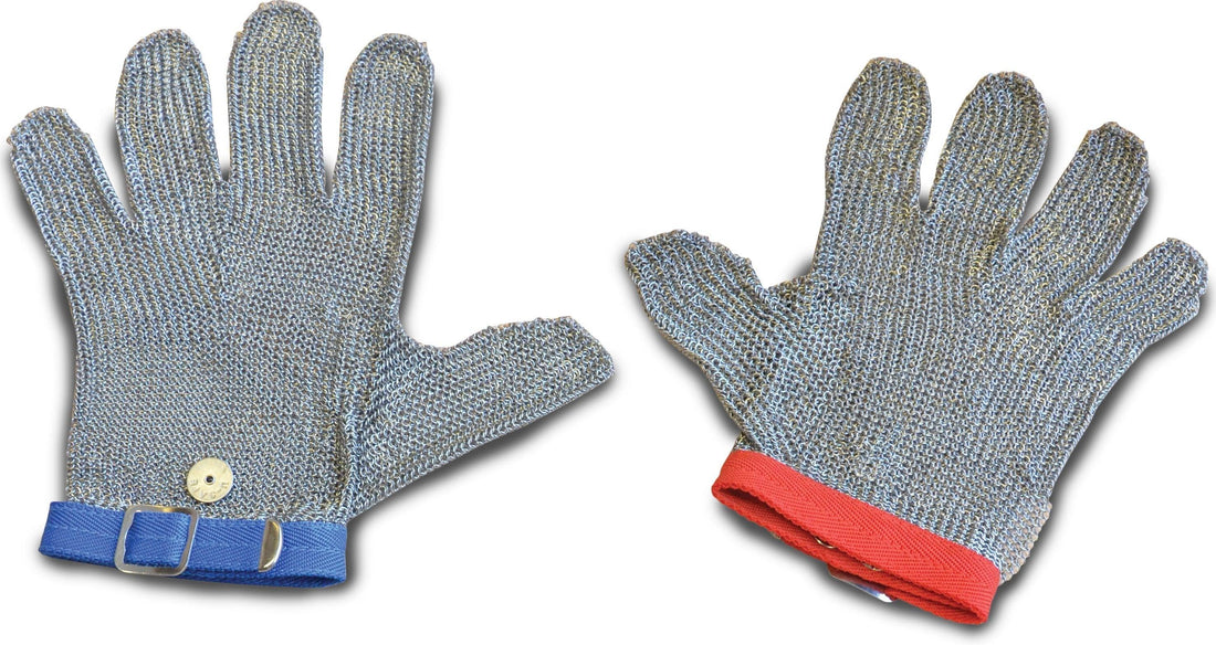 Omcan - Small Mesh Gloves with White Strap, Pack of 2 - 13558