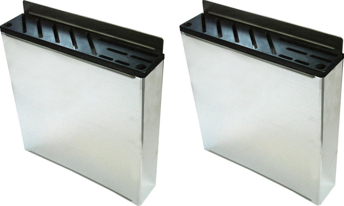 Omcan - Small Stainless Steel Knife Rack with Black Insert - 12903