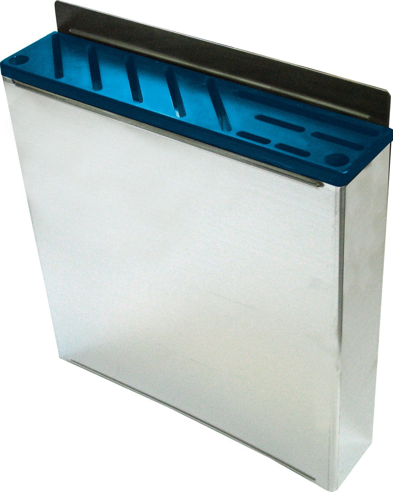 Omcan - Small Stainless Steel Knife Rack with Blue Insert, Pack of 2 - 12926