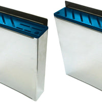 Omcan - Small Stainless Steel Knife Rack with Blue Insert, Pack of 2 - 12926