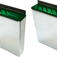 Omcan - Small Stainless Steel Knife Rack with Green Insert, Pack of 2 - 12928