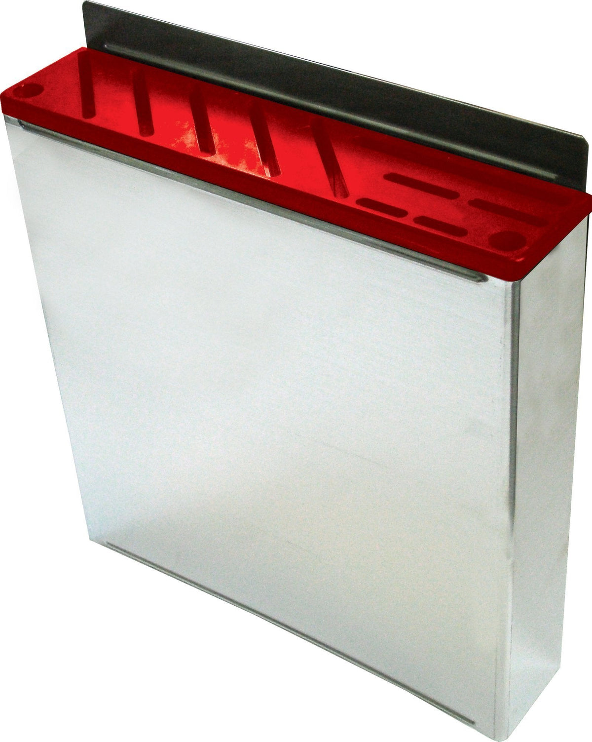 Omcan - Small Stainless Steel Knife Rack with Red Insert, Pack of 2 - 12931