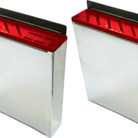Omcan - Small Stainless Steel Knife Rack with Red Insert, Pack of 2 - 12931