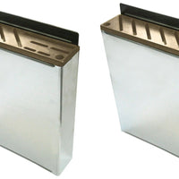 Omcan - Small Stainless Steel Knife Rack with Tan Insert, Pack of 2 - 12933