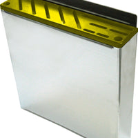 Omcan - Small Stainless Steel Knife Rack with Yellow Insert, Pack of 2 - 12937