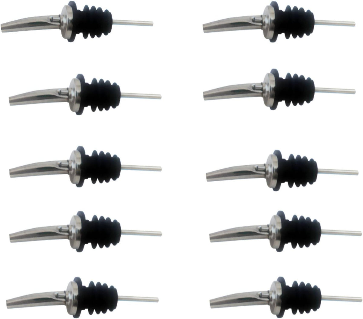 Omcan - Speed Pourer with Stainless Steel Tapered Spout/Nozzle and Black Plastic Stopper, Pack of 120 - 80850