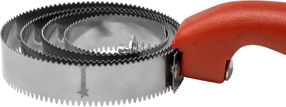Omcan - Spiral Stainless Steel Fish Scaler With Red Plastic Handle, Pack of 10 - 47089