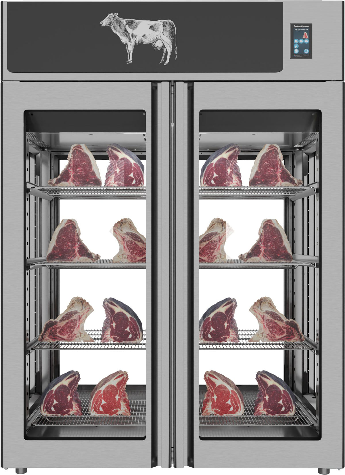 Omcan - Stagionello 1400 L Capacity Standard Twin Meat Maturation Cabinet 3.0 Preserving and Dry Aging 2-Glass View - MM-IT-1400-TWCV