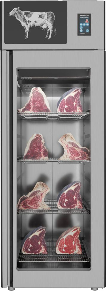 Omcan - Stagionello 700L Capacity Standard Meat Maturation Cabinet 3.0 Preserving and Dry Aging With 4 Glass View - MM-IT-700-SS-AV