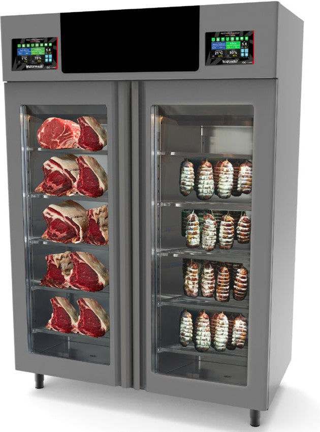 Omcan - Stagionello + Maturmeat Combo 100+100 Kg Cabinet with Climatouch and Fumotic - 44989