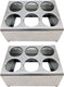 Omcan - Stainless Steel 2 Tier Flatware Cylinder Holder with 6 Holes, Pack of 2 - 80817