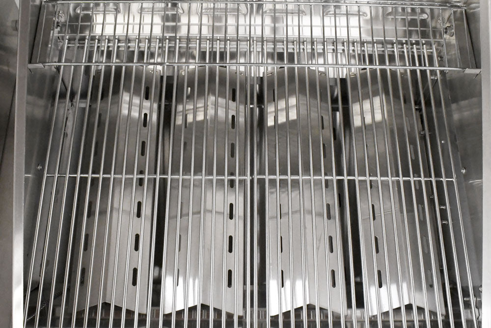 Omcan - Stainless Steel 6 Burners Propane Outdoor BBQ Grill with Top And Side Shelf - CE-CN-0048-S LP