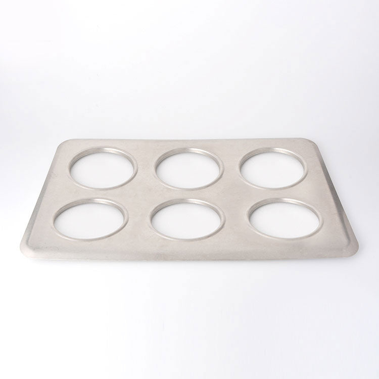 Omcan - Stainless Steel Adaptor Plates Fits 2.5 Qt Inset Pans with Six 4.75" Inset Holes , Pack of 8 - 46367