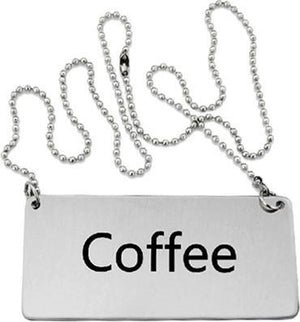 Omcan - Stainless Steel Chain 'Coffee' Sign, 100/cs - 80134