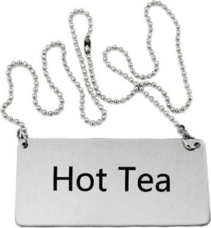 Omcan - Stainless Steel Chain 'Hot Tea' Sign, 100/cs - 80132