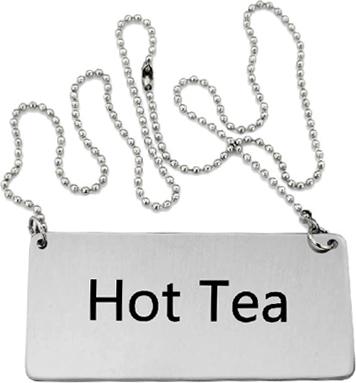 Omcan - Stainless Steel Chain 'Hot Tea' Sign, Pack of 60 - 80132