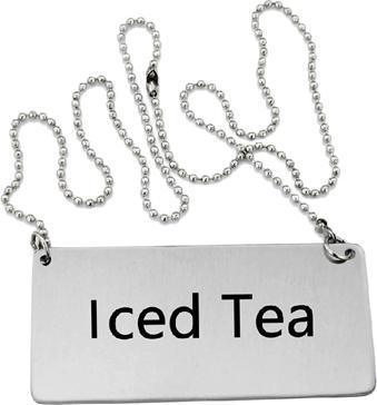 Omcan - Stainless Steel Chain 'Iced Tea' Sign, Pack of 60 - 80136