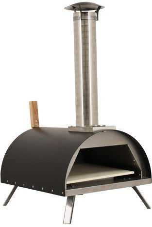 Omcan - Stainless Steel Countertop Wood Fired Pizza Oven with Black Cover - WO-CN-0018-B