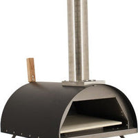 Omcan - Stainless Steel Countertop Wood Fired Pizza Oven with Black Cover - WO-CN-0018-B