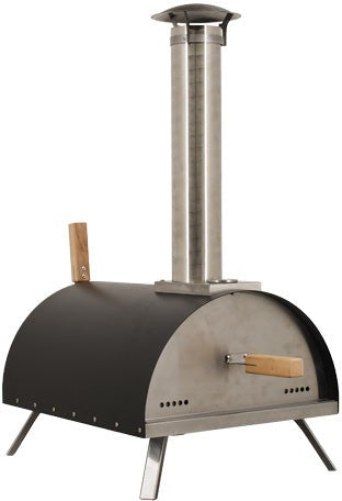 Omcan - Stainless Steel Countertop Wood Fired Pizza Oven with Black Cover - WO-CN-0018-B