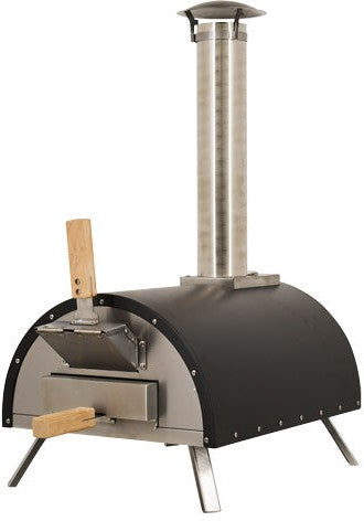 Omcan - Stainless Steel Countertop Wood Fired Pizza Oven with Black Cover - WO-CN-0018-B