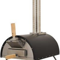 Omcan - Stainless Steel Countertop Wood Fired Pizza Oven with Black Cover - WO-CN-0018-B