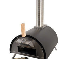 Omcan - Stainless Steel Countertop Wood Fired Pizza Oven with Black Cover - WO-CN-0018-B