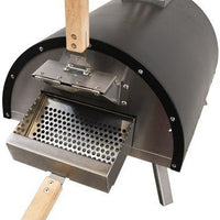 Omcan - Stainless Steel Countertop Wood Fired Pizza Oven with Black Cover - WO-CN-0018-B
