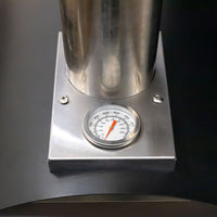 Omcan - Stainless Steel Countertop Wood Fired Pizza Oven with Black Cover - WO-CN-0018-B