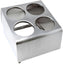 Omcan  - Stainless Steel Flatware Cylinder With 4 Holes and  2 Tier Holder, Pack of 5 - 80816