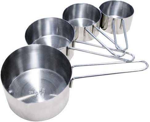 Omcan - Stainless Steel Measuring Cup, Pack of 4 Pcs, Pack of 36 Pack - 44450