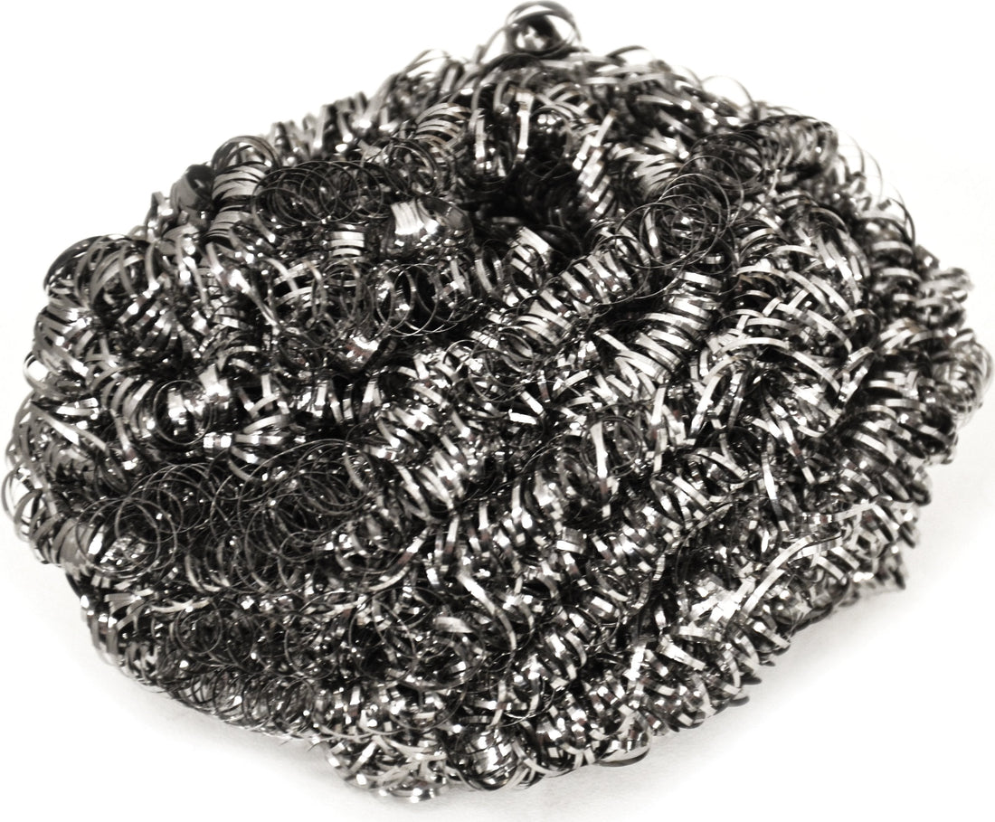 Omcan - Stainless Steel Scouring Pad, 24 Pcs/Pack, Pack of 8 - 10002