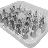 Omcan - Stainless Steel Seamless Cake Decorating Tips, Pack of 60 - 48897