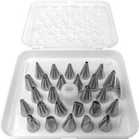 Omcan - Stainless Steel Seamless Cake Decorating Tips, Pack of 60 - 48897