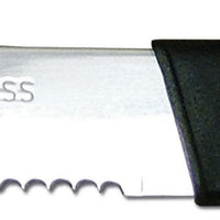 Omcan - Steak Knife with Rounded Tip & Black Handle, Pack of 10 Boxes - 11548
