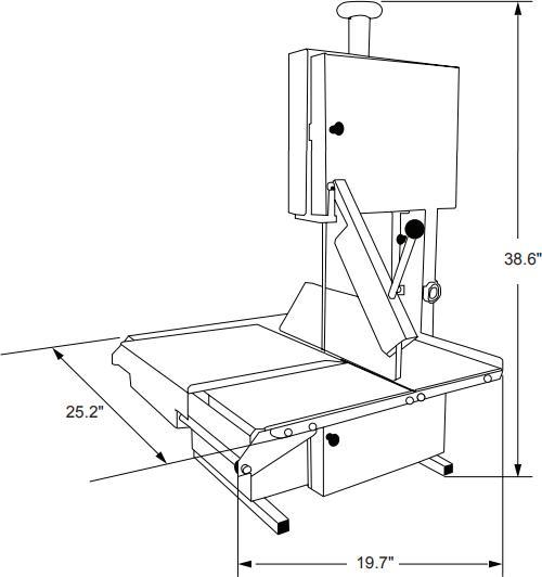 Omcan - Tabletop Band Saw with Sliding Stainless Steel Table & Painted Body - 10274